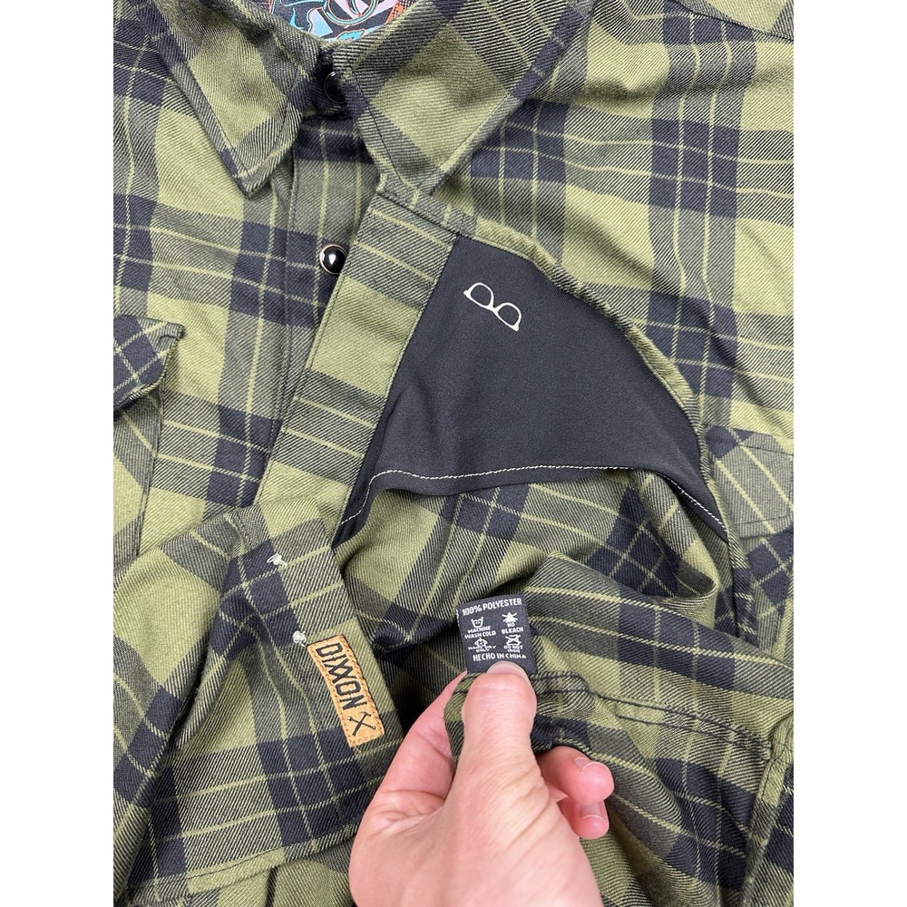 Dixxon Flannel Co 38 Special Green Plaid Flannel Shirt D-Tech 2XL Button-Up - Picture 8 of 9